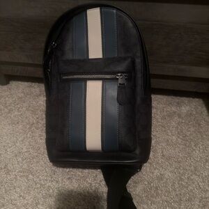 Coach Stylish Black and Blue Men's Backpack